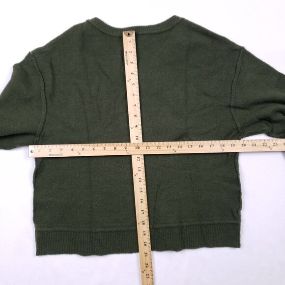 Wishlist Cropped Sweater Womens M/L Green V-Neck‎ Long Sleeve - Picture 6 of 8